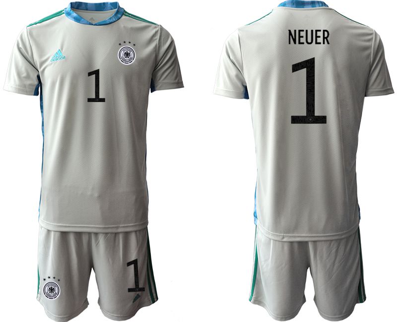 Men 2021 World Cup National Germany gray goalkeeper #1 Soccer Jerseys